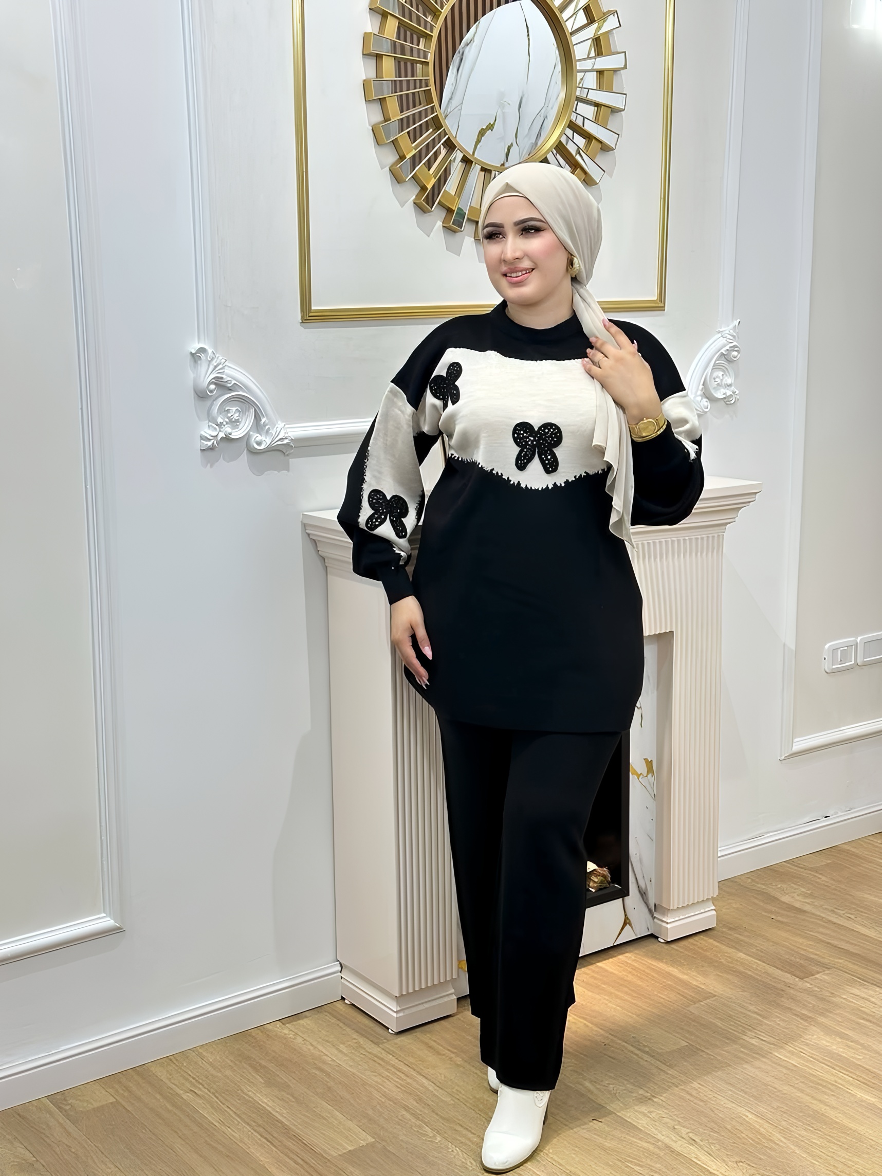 Ensemble papillon en laine douce C14