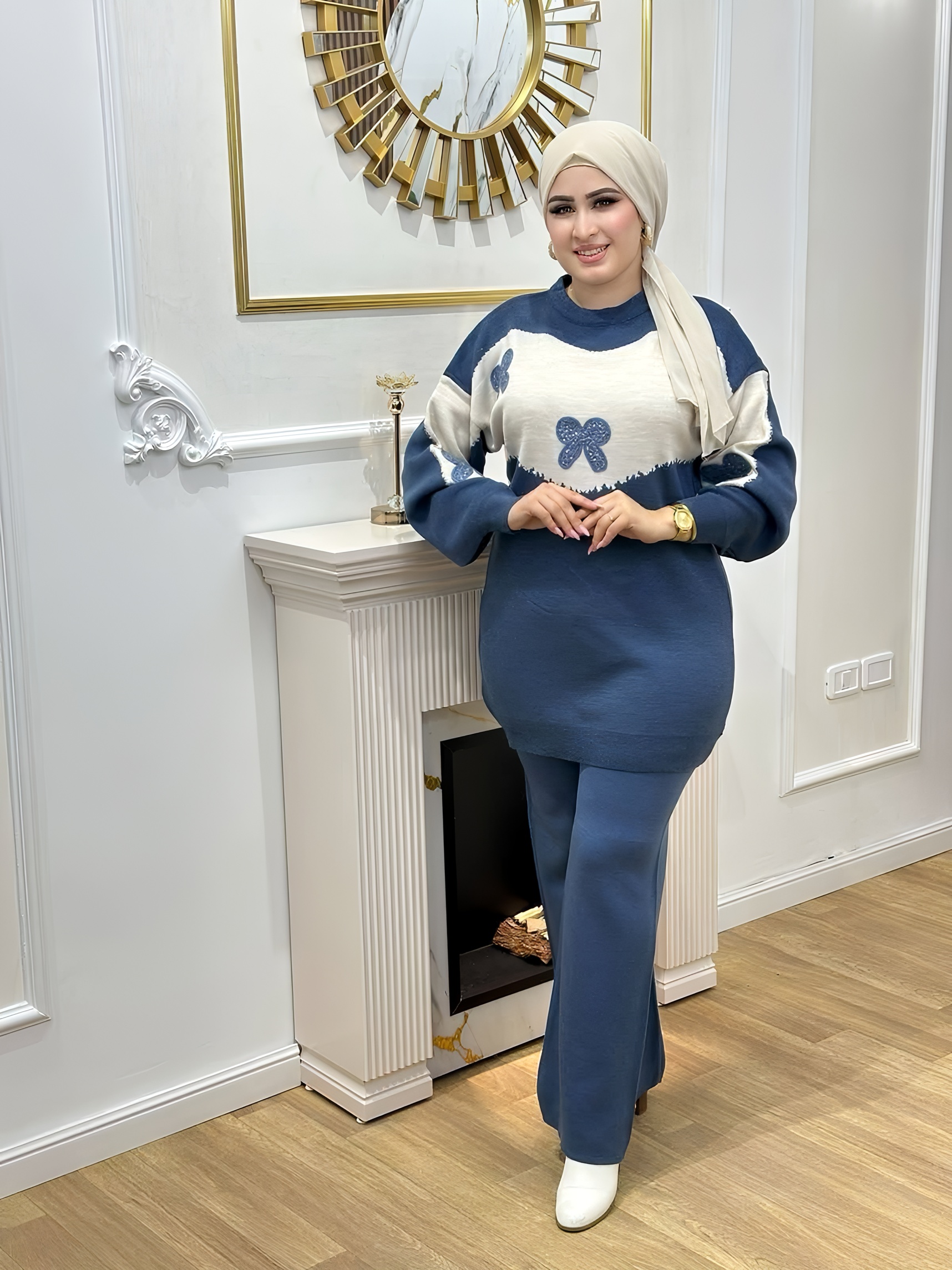 Ensemble papillon en laine douce C14