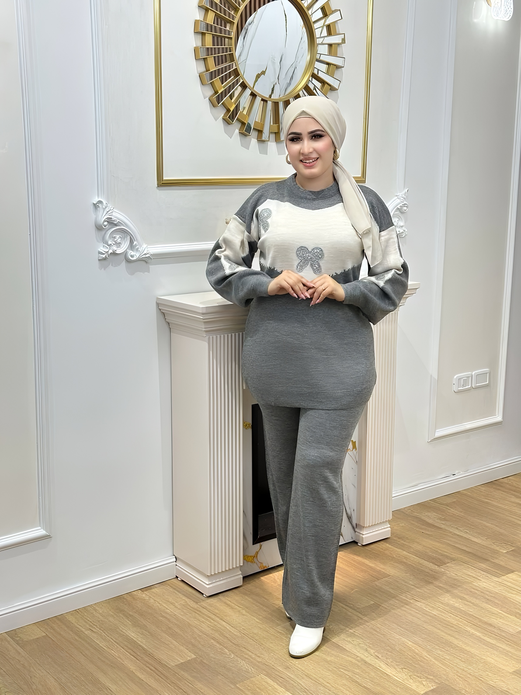 Ensemble papillon en laine douce C14