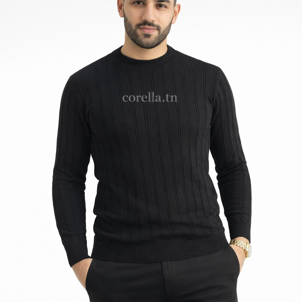 Pull homme col rond  laine