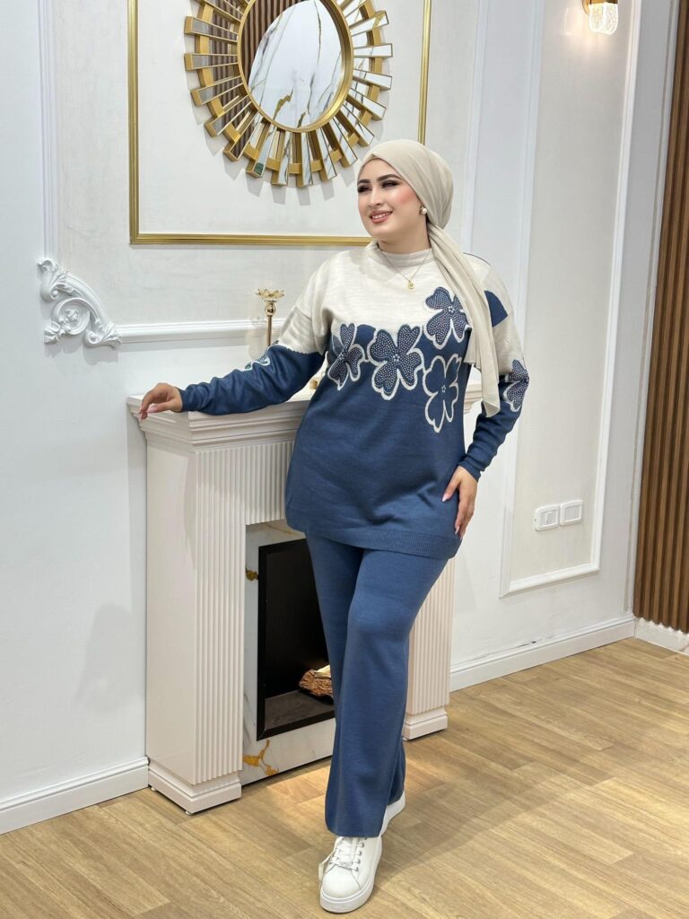 Ensemble laine fleur C11