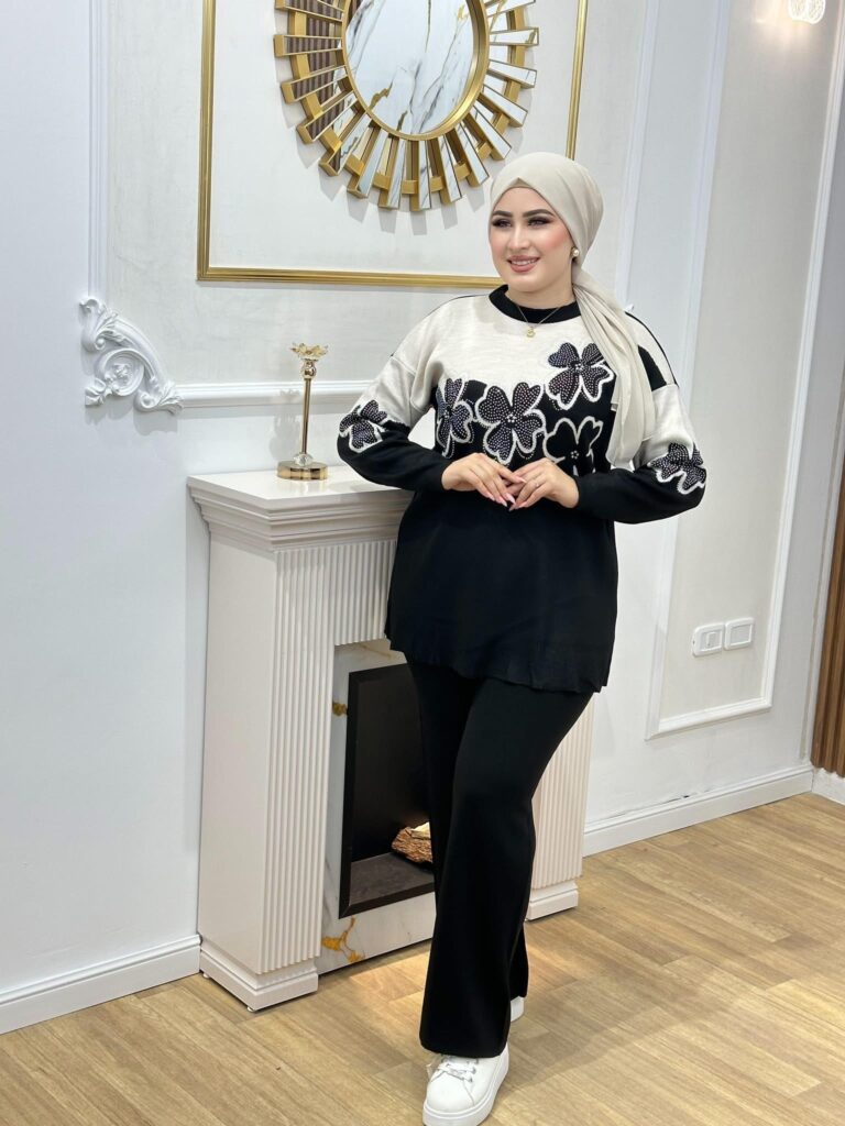 Ensemble laine fleur C11