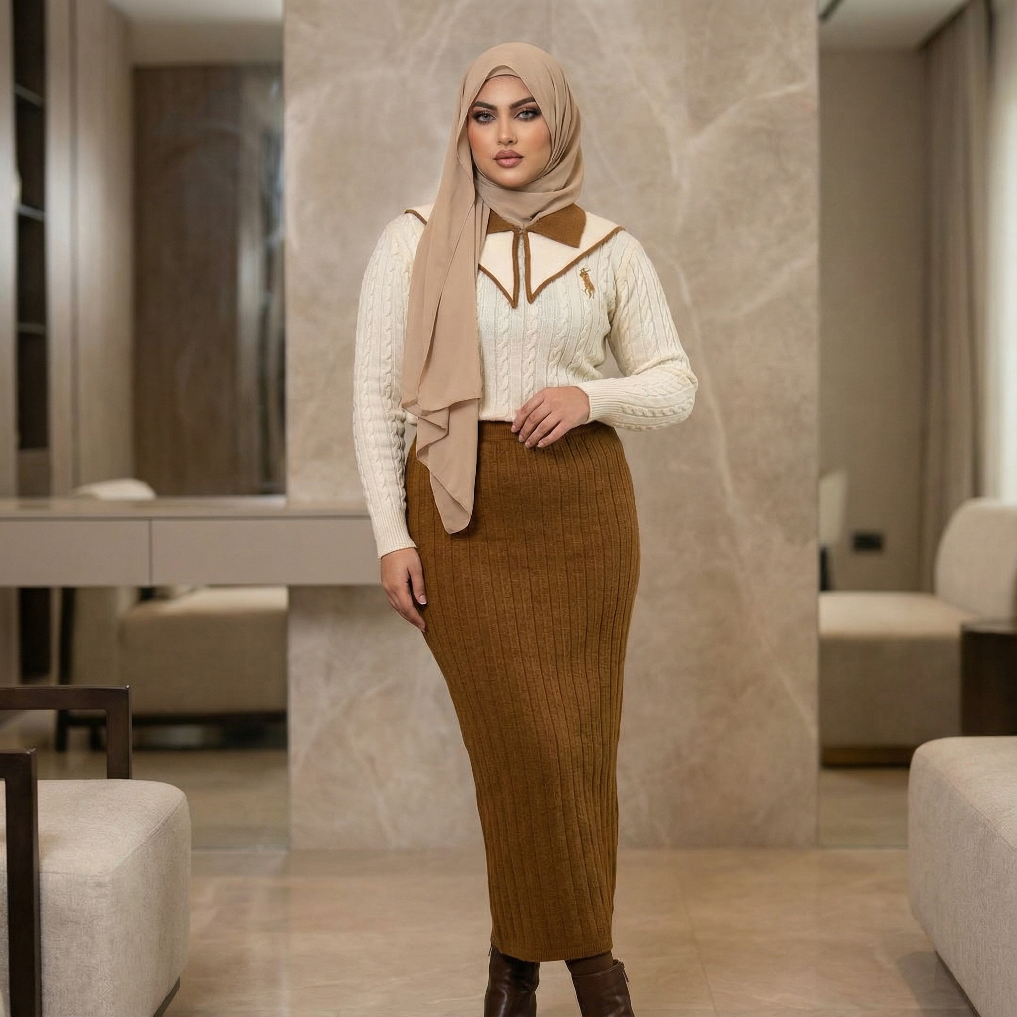 Ensemble Pul polo & jupe laine