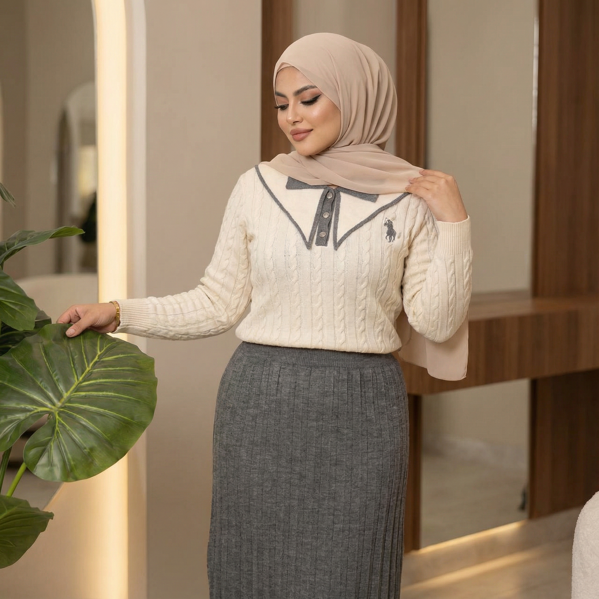 Ensemble Pul polo & jupe laine