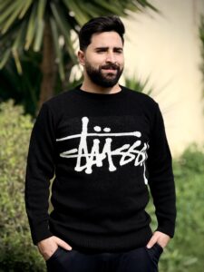 pull col rond jacquard