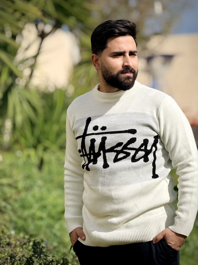 pull col rond jacquard